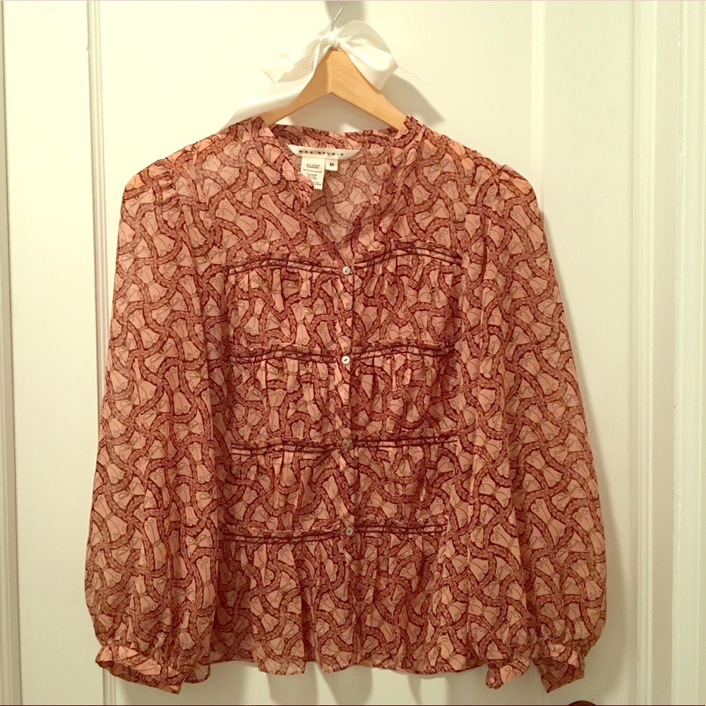 Sheer flowy size M blouse max studio
